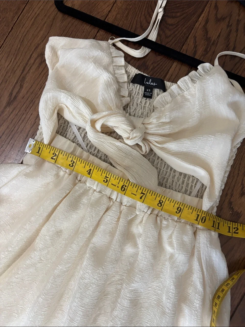 Lulu's Tier It Up Cream Knotted Front Tiered Ruffled Maxi Dress Size XS - Picture 5 of 11